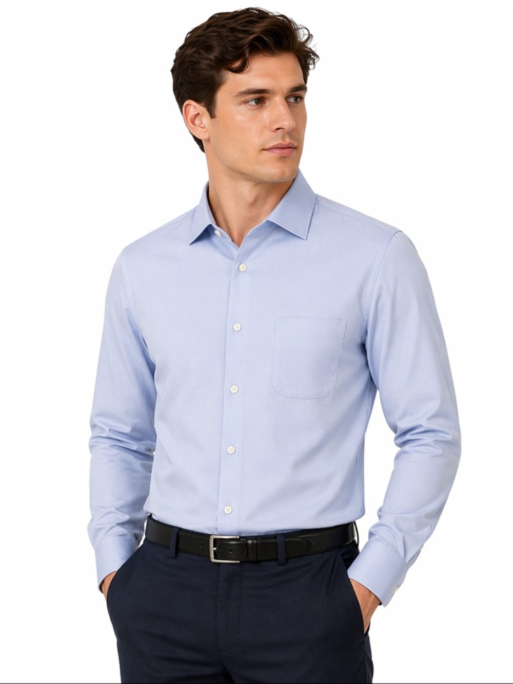 Pronto Uomo Executive Fit Light Blue Dress Shirt Men’s 19 34-35 Long Sleeve